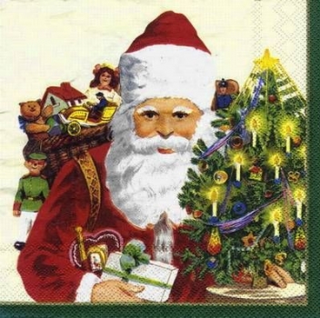 s6342 - Father Chrismast - cream - Servietten - Packung - 20 Stück