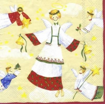 s6379 - Heavenly Hosts - cream - Servietten - Packung - 20 Stück
