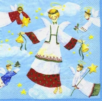 s6384 - Heavenly Hosts - light blue - Servietten - Packung - 20 Stück