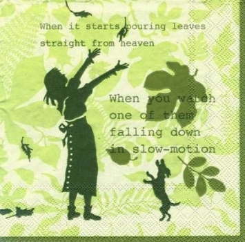 s6388 - Fall Poem - green - Servietten - Packung - 20 Stück