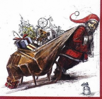 s6399  - Der Weihnachtsmann - Servietten - Packung - 20 Stück