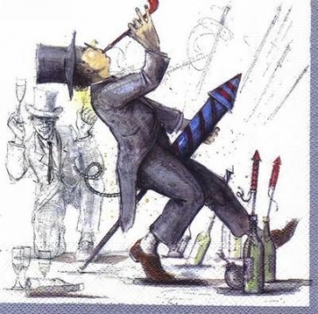 s6403  - Die Silvesterfeier - Servietten - Packung - 20 Stück