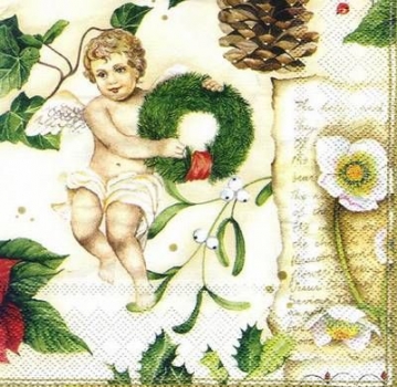 s6410  - X-mas Angel - creme - Servietten - Packung - 20 Stück.