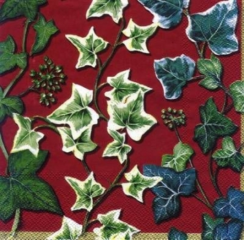 s6416  - Ivy - red - Napkins - Package - 20 pcs.