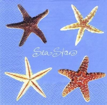 s6439 - Sea Stars - light blue - Servietten - Packung - 20 Stück