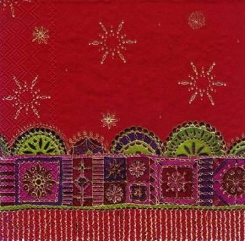 s6444 -Starry Night - red - Servietten - Packung - 20 Stück