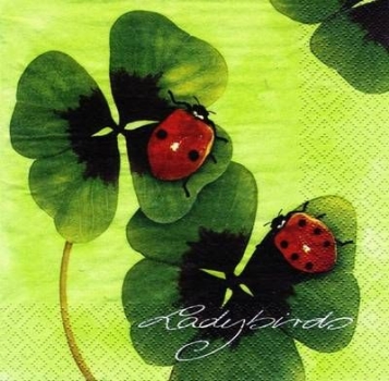 s6446 - Ladybirds - green - Servietten - Packung - 20 Stück
