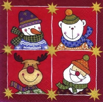 s6460 - Olaf - rot - Servietten - 33 x 33 cm - Packung - 20 Stück