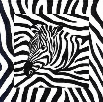 s6473 - Zebra - Servietten - 33 x 33 cm - Packung - 20 Stück