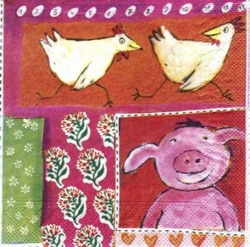 s6493 - Oink - Servietten - 33 x 33 cm - Packung - 20 Stück
