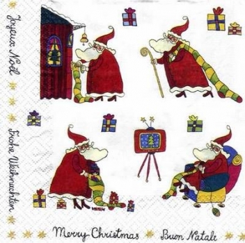 s6500 - Santa at Work - Servietten - Packung - 20 Stück