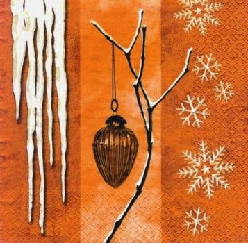 s6569 - Frosty Winter - orange - Servietten - Packung - 20 Stück