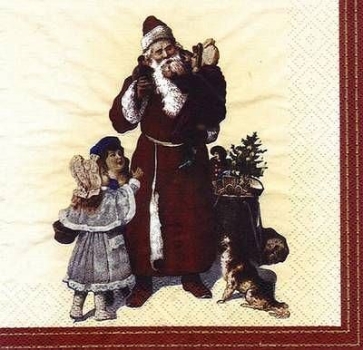 s6571 – Santa mit Kind – Servietten – 33 x 33 cm - Packung – 20 Stück