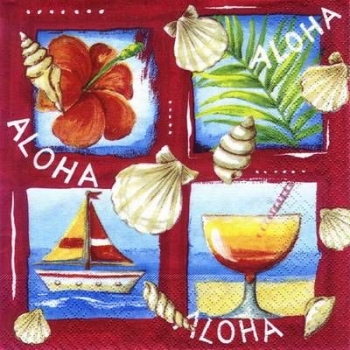 s6591 - Aloha - Servietten - 33 x 33 cm - Packung - 20 Stück