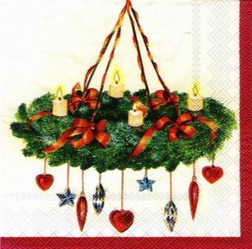 s6647 - Christmas Wreath - Servietten - Packung - 20 Stück.