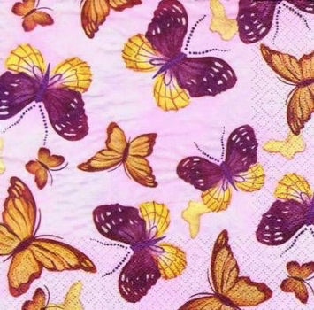 s6680 - Butterfly - pink - Servietten - 33 x 33 cm - Packung - 20 Stück