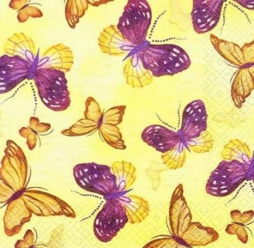 s6681 - Butterfly - yellow - Servietten - Packung - 20 Stück