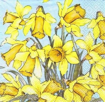 s6687 - Bunch of Jonquil - blau - Servietten - Packung - 20 Stück