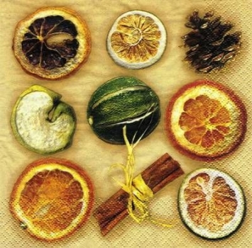 s6691 - Dried Fruits - Servietten - Packung - 20 Stück