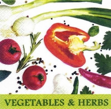 s6697 - Vegetables u. Herbs - Servietten - Packung - 20 Stück