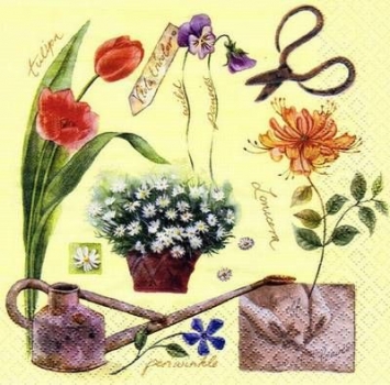 s6699 - Gardening in April - Servietten - 33 x 33 cm - Packung - 20 Stück