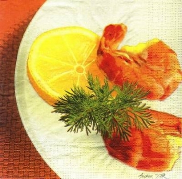 s6714 - Fresh Shrimps - Servietten - Packung - 20 Stück.