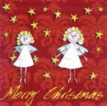 s6731 - Two Sweet Angels - red - Servietten - Packung - 20 Stück.