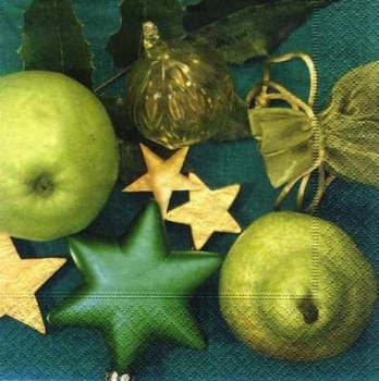 s6738 - Weihnachtliche Deko - grün - Servietten - Packung - 20 Stück