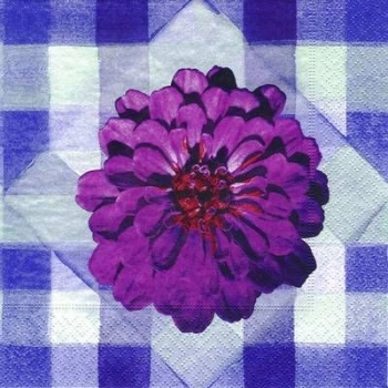 s6767 - Violett Zinnie - Servietten - 33 x 33 cm - Packung - 20 Stück