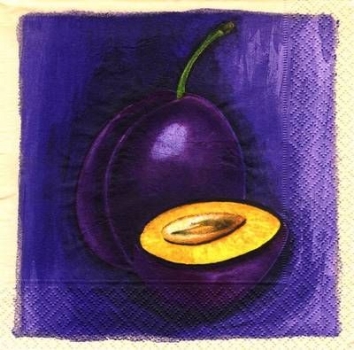 s6771 – Obst – Pflaume – Servietten – 33 x 33 cm - Packung – 20 Stück