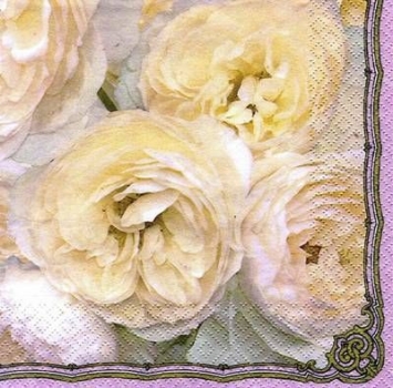 s6798 – Rosen – Servietten – 33 x 33 cm - Packung – 20 Stück