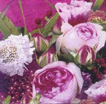 s6823 - Pink Roses - Servietten - 33 x 33 cm - Packung - 20 Stück