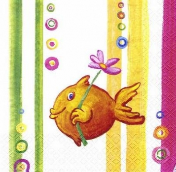 s6834 - Happy Fish - Servietten - Packung - 20 Stück