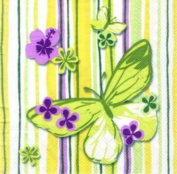 s6885 - Smart Girl Butterflies - yellow - Servietten - 33 x 33 cm - Packung - 20 Stück