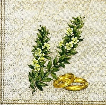s6918 - True Love - gold - Servietten - Packung - 20 Stück
