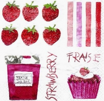 s7038 -  Strawberry Jam - Servietten - Packung - 20 Stück