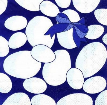s7047 - Ostern - dunkelblau/weiß - Servietten - Packung - 20 Stück