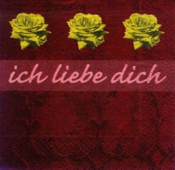 s7052 - Ich liebe dich - rot - Servietten - Packung - 20 Stück