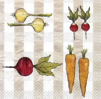 s7059 - Vegetables beige - Finnland - Servietten - Packung - 20 Stück.