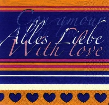 s7067 - Alles Liebe - blau/rosa - Servietten - Packung - 20 Stück