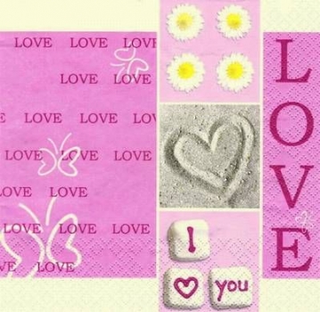 s7099 - I love you - Servietten - Packung - 20 Stück