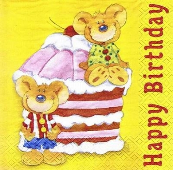 s7108 - Happy Birthday - Servietten - Packung - 20 Stück