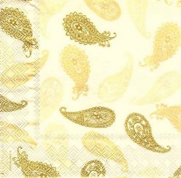 s7182 - Lassic Paisley - creme - Servietten - Packung - 20 Stück
