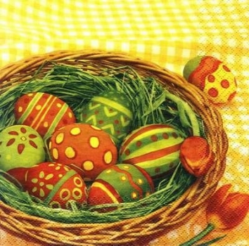s7202 - Easter Basketr - Servietten - Packung - 20 Stück