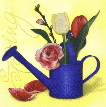 s7212 - Flower-Can - yellow - Servietten - Packung - 20 Stück