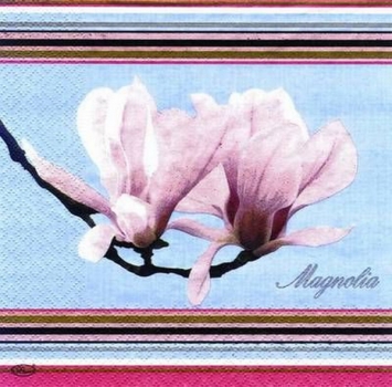 s7231 - Magnolia - blue - Servietten - Packung - 20 Stück.