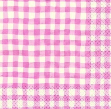 s7247 - Vichykaro - rosa - Servietten - Packung - 20 Stück