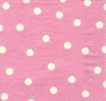 s7249 - Dots - rosa/weiß - Servietten - Packung - 20 Stück.