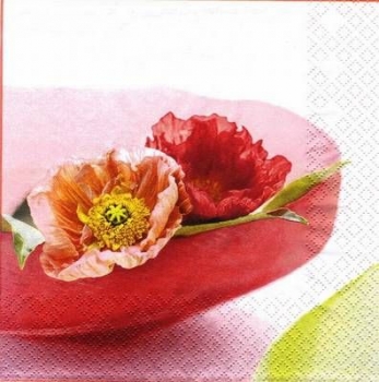 s7262 - Mohn in Schale - Servietten - Packung - 20 Stück