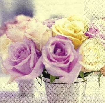 s7263 - Rosenbouquet - Napkins - Package - 20 pcs.